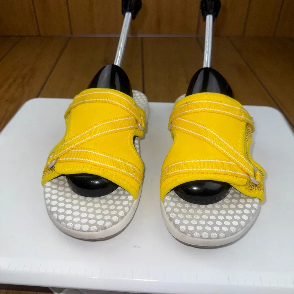 Eddie Bauer Saratoga Yellow‎ Sport Slide Sandals Womens 7.5 Adjustable Straps